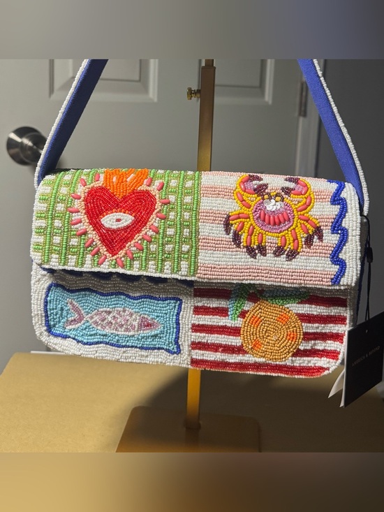 America & Beyond Handbags - NWT America & Beyond Amalfi Coast Collage Beaded Purse